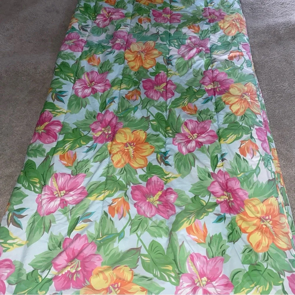 LAUREN‎ Ralph Lauren Twin Size Comforter Tropical Floral Hibiscus Sandy Lane